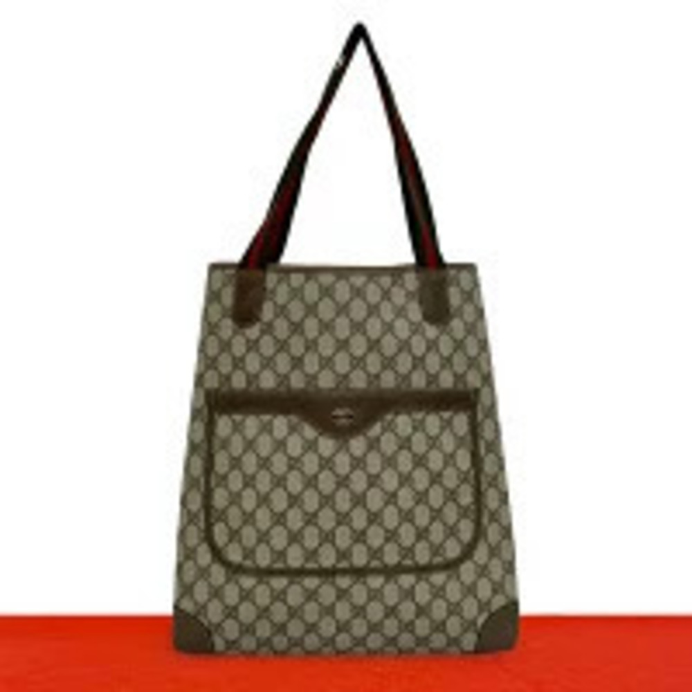 Gucci Sherry GG Leather Tote Bag Brown